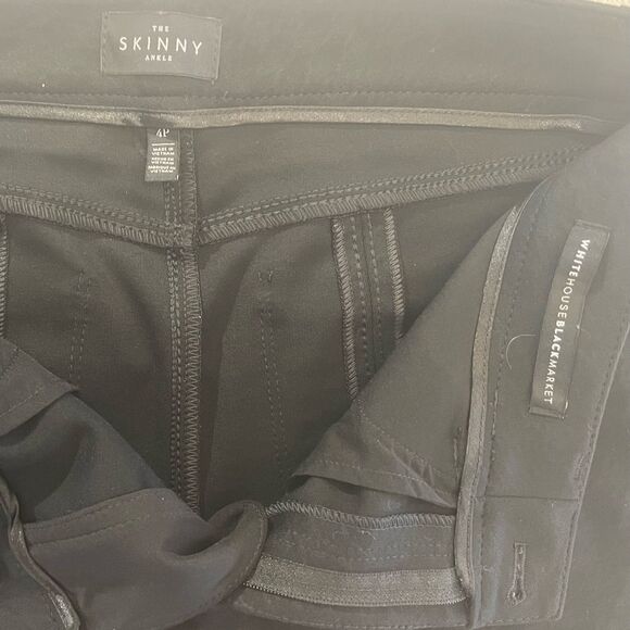 WHBM Skinny Black Ankle Pants with cute pockets and zipper at legs - Picture 10 of 13